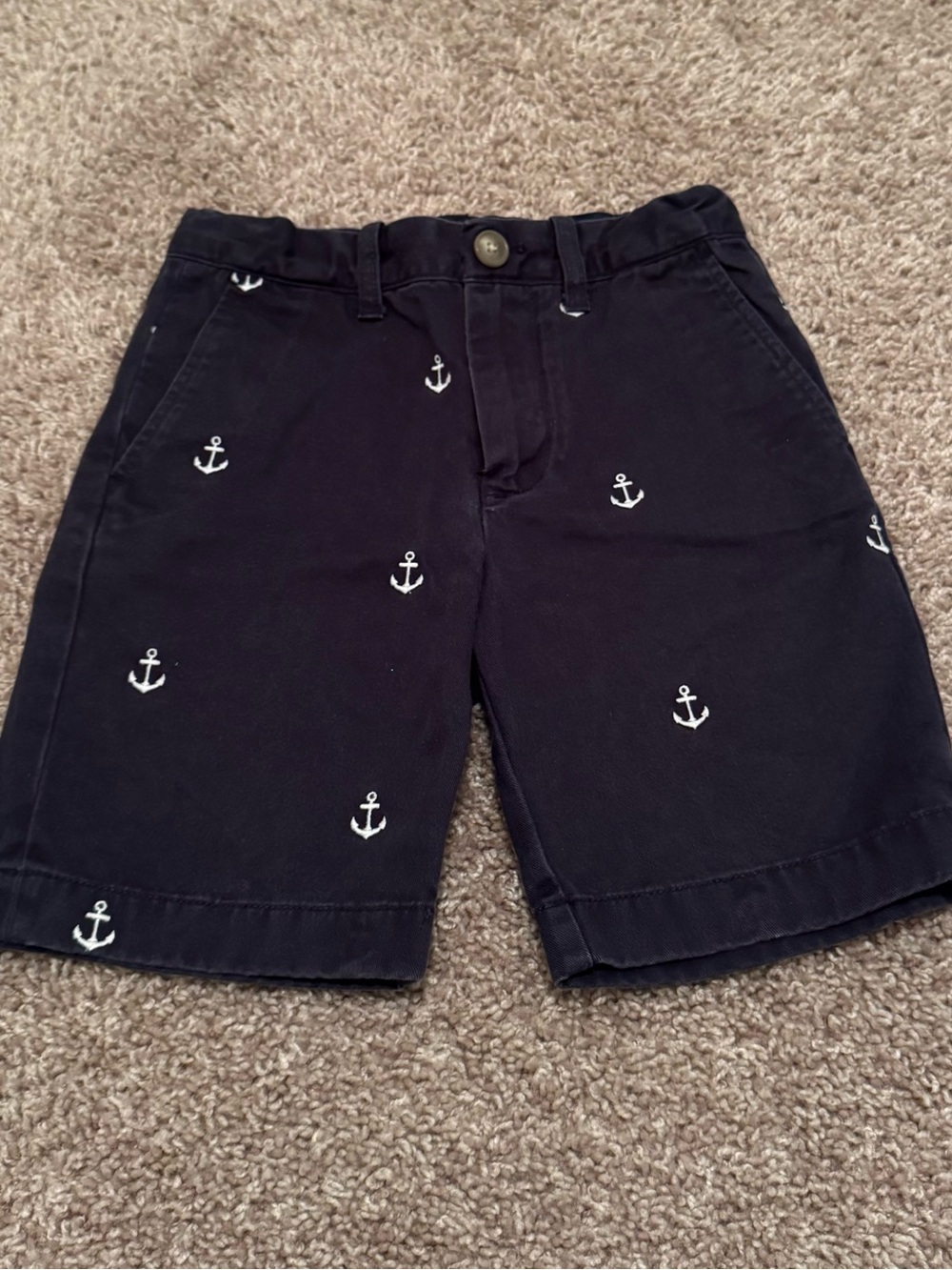 Crewcuts Navy Shorts with White Anchor Embroidery